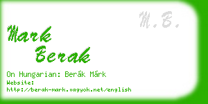 mark berak business card